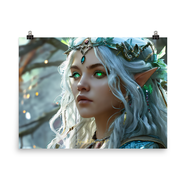 Emerald Gaze of the Elven Queen – 18x24in Japanese Poster Paper Print