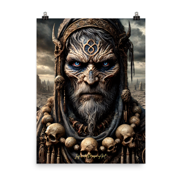 Warlord of the Forsaken Wastelands – 18x24in Gothic Fantasy Poster on Japanese Matte Paper