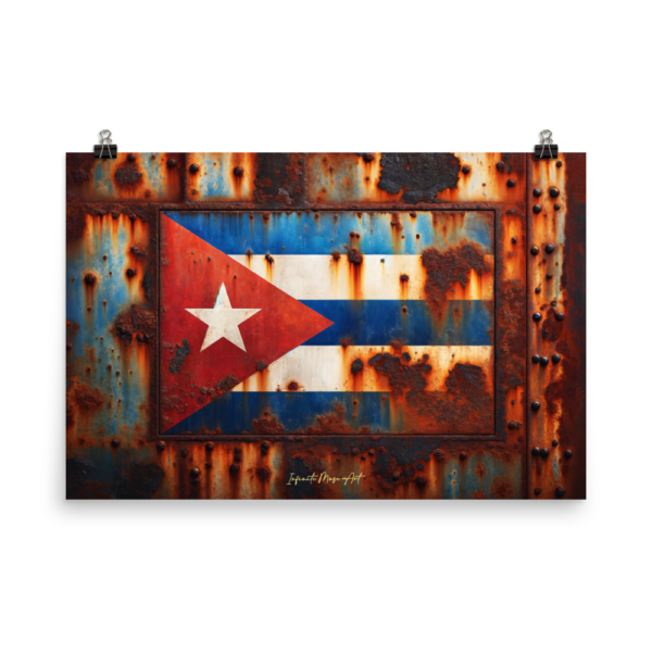 Rustic Cuban Flag Art - 24x36in Japanese Poster Paper Print | Museum-Quality Matte Finish