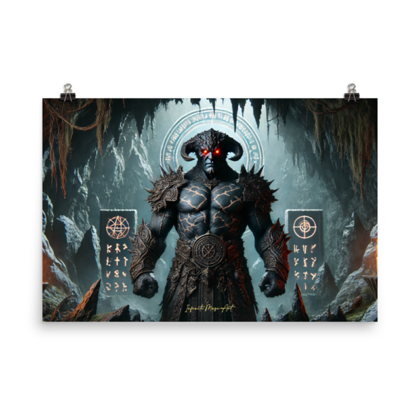 Malefic Titan of the Abyss – 24x36in Japanese Poster-Paper Print | Dark Deity Gothic Art