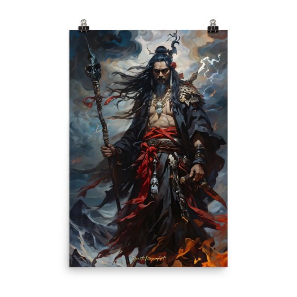 The Stormbringer of Oblivion – 24x36in Japanese Poster-Paper Print | Dark Deity Art, Museum-Quality Matte Finish