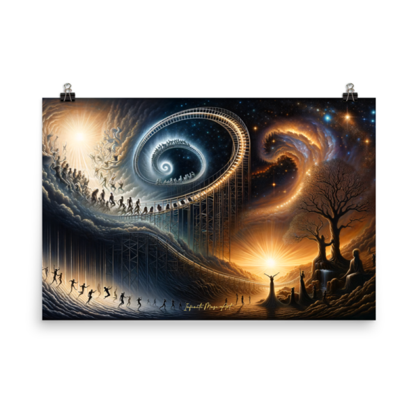 Surreal Celestial Journey - 18x24in Museum-Quality Art Print