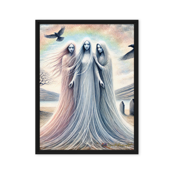 Morrigan Celtic Goddess - Ethereal Canvas Art Print 18x24in