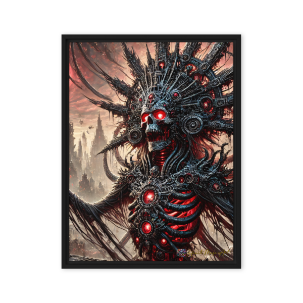 Regent of Ruin - Haunting Underworld Deity Framed Canvas Print