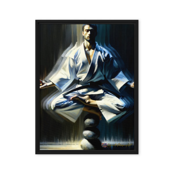 Zenith of Serenity Framed Canvas Print - 18x24in Inspirational Martial Arts Artwork