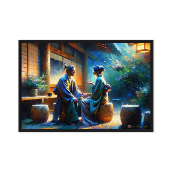 Whispers of the Dojo - Premium 24x36in Wood Framed Floating Canvas Print