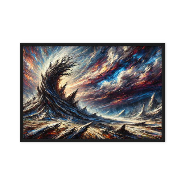 Veil of the Tempest: Limited Edition Framed Canvas Print (24x36in) - Pine Tree Frame, Premium Art Collection, Piece 2 of 5