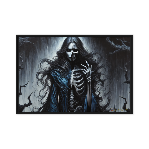 Hel's Dominion: Shadows of Niflheim - Framed Canvas Art Print