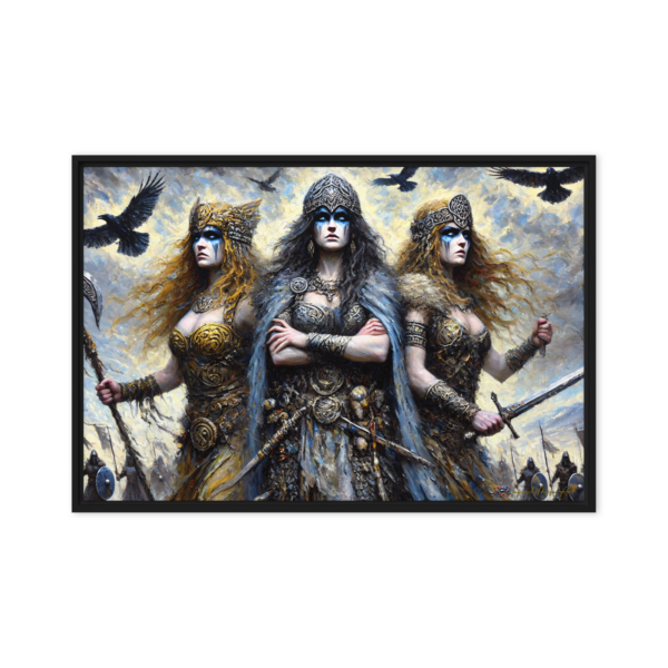 Triumvirate of Valour Framed Canvas Print – Mythological Art