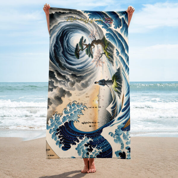 Warrior's Tempest – 30x60in Japanese Martial Arts Beach Towel - Image 2