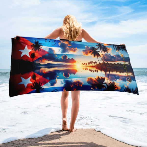 Cuban Radiance Beach Towel | Vibrant 30x60in Sublimation Print Towel