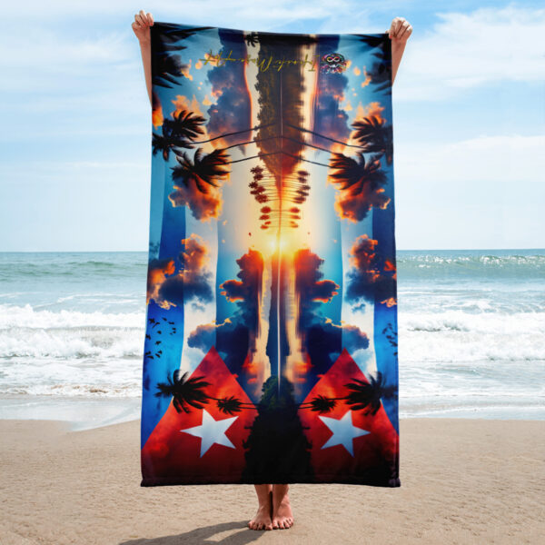 Cuban Radiance Beach Towel | Vibrant 30x60in Sublimation Print Towel - Image 2