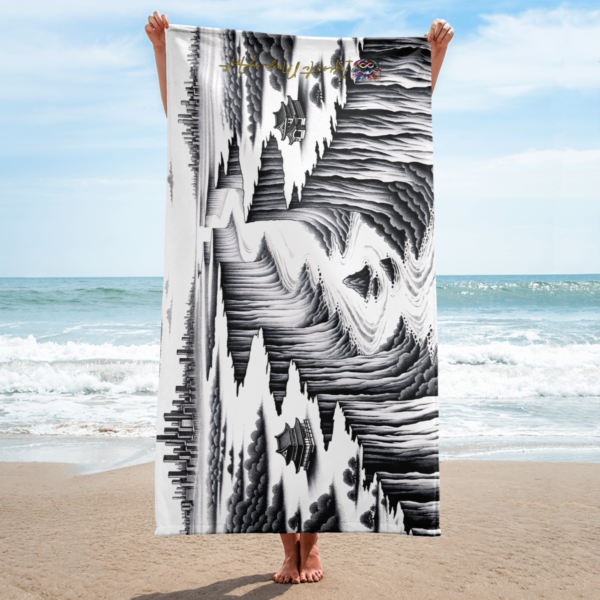 Bridging Realms Beach Towel - Japanese Martial Art Sublimation Towel (30x60in) - Image 2