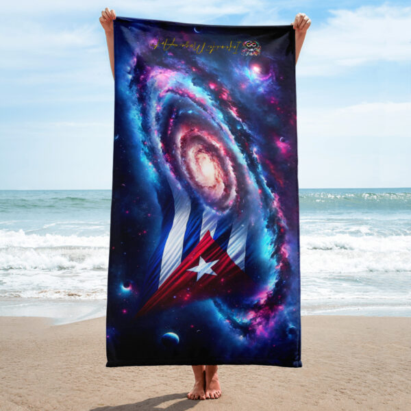 Cosmic Cuban Flag Beach Towel – 30x60in Vibrant and Cozy Beach Accessory - Image 2