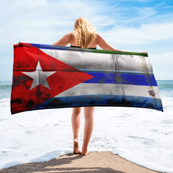 Starred Symmetry - Cuban Flag Inspired Beach Towel