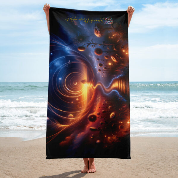 Celestial Dreamway Beach Towel - Vibrant Mystical Landscape Towel - Image 2