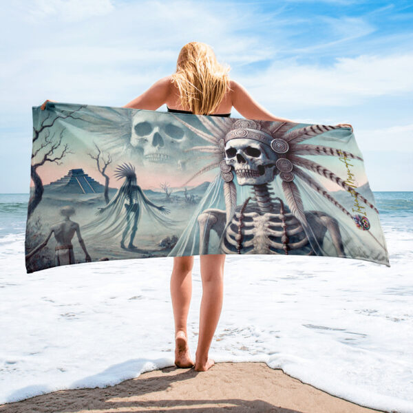 Aztec Emissary of the Underworld Performance Beach Towel