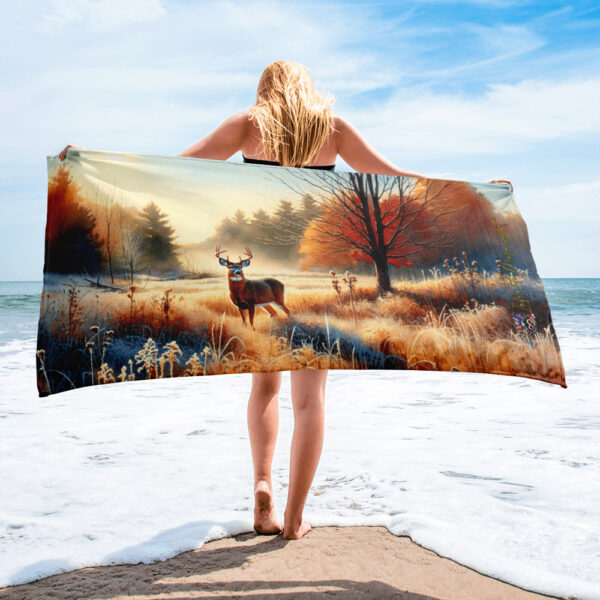 Autumn's Majesty Sublimated Beach Towel – Perfect for Athletes and Nature Lovers