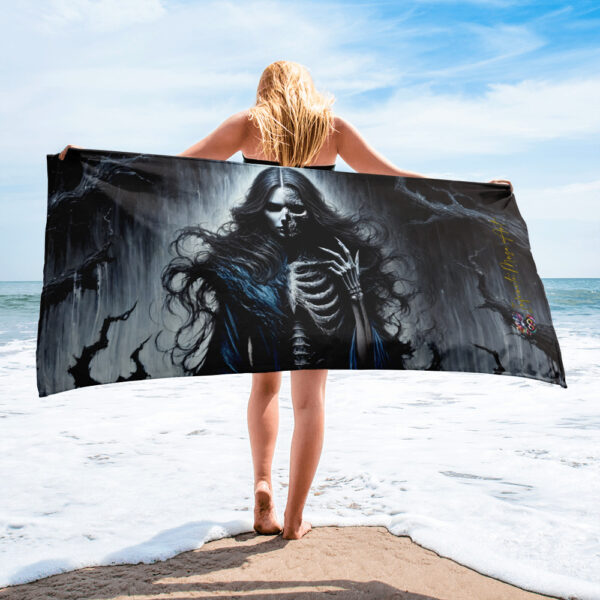 Hel's Dominion: Shadows of Niflheim - Norse Goddess Beach Towel