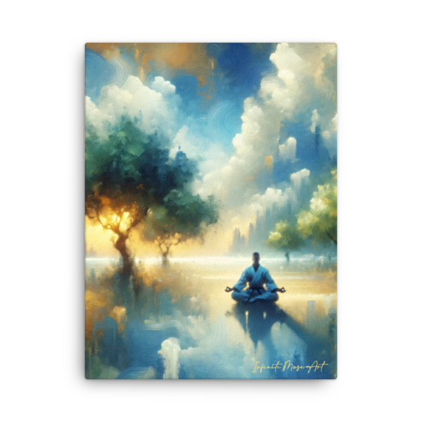 Serene Martial Reflections – Thin Frameless Canvas Print 18x24in