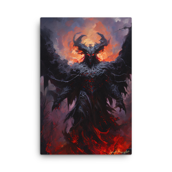 Infernal Shadows 24x36in Thin Frameless Canvas Print – Gothic & Dark Fantasy Wall Art