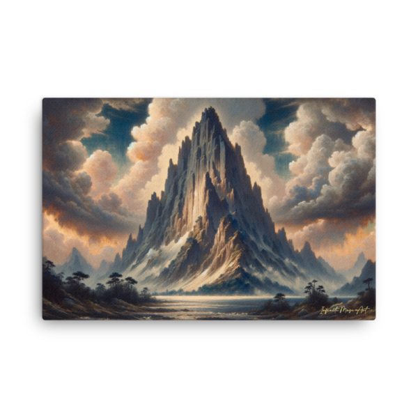 Majestic Apex - Ethereal Mountain Landscape Frameless Canvas Print