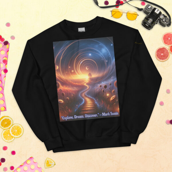 Celestial Dreamway Crew Neck Sweatshirt – Unisex | Inspirational Mark Twain Quote