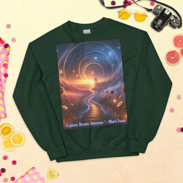 Celestial Dreamway Crew Neck Sweatshirt – Unisex | Inspirational Mark Twain Quote - Image 2