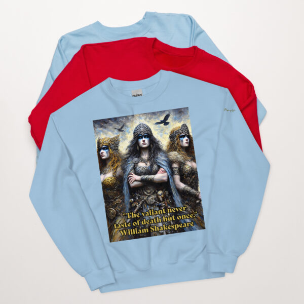 Triumvirate of Valour Unisex Crew Neck Sweatshirt – Inspired by Morrigan - Image 7