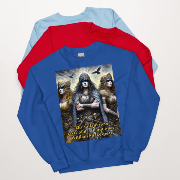 Triumvirate of Valour Unisex Crew Neck Sweatshirt – Inspired by Morrigan - Image 5