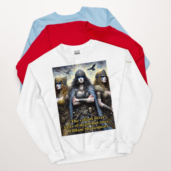 Triumvirate of Valour Unisex Crew Neck Sweatshirt – Inspired by Morrigan - Image 8