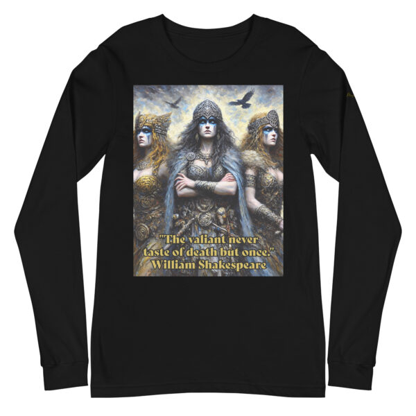 Triumvirate of Valour Unisex Long Sleeve Tee – Inspired by Morrigan - Image 2