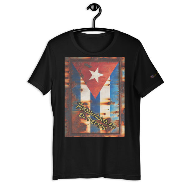 Vintage Cuban Flag T-Shirt – Comfort Fit Unisex Tee with 'Perdurar en el tiempo' Design - Image 2