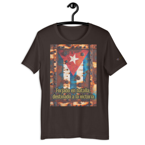 Rustic Cuban Flag Unisex Comfort Fit T-Shirt – Forjado en Batalla Design - Image 3