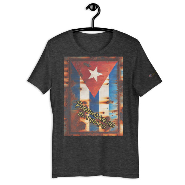 Vintage Cuban Flag T-Shirt – Comfort Fit Unisex Tee with 'Perdurar en el tiempo' Design - Image 5