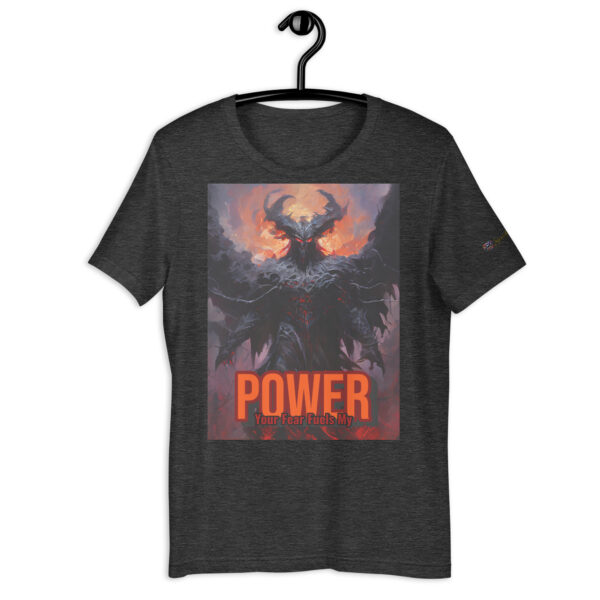 Old-Fashioned Unisex T-Shirt – Lord of Infernal Shadows Design with 'Your Fear Fuels My Power' Quote - Image 6