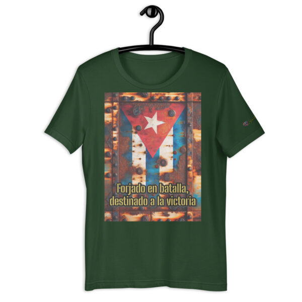 Rustic Cuban Flag Unisex Comfort Fit T-Shirt – Forjado en Batalla Design - Image 5