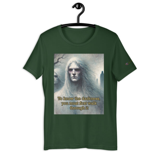 Harbingers of the Abyss Unisex T-Shirt – Comfort Fit, Gothic Art Apparel with Quote 'To Know the Darkness' - Image 6