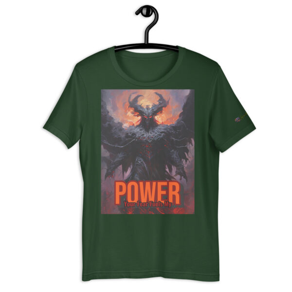 Old-Fashioned Unisex T-Shirt – Lord of Infernal Shadows Design with 'Your Fear Fuels My Power' Quote - Image 5