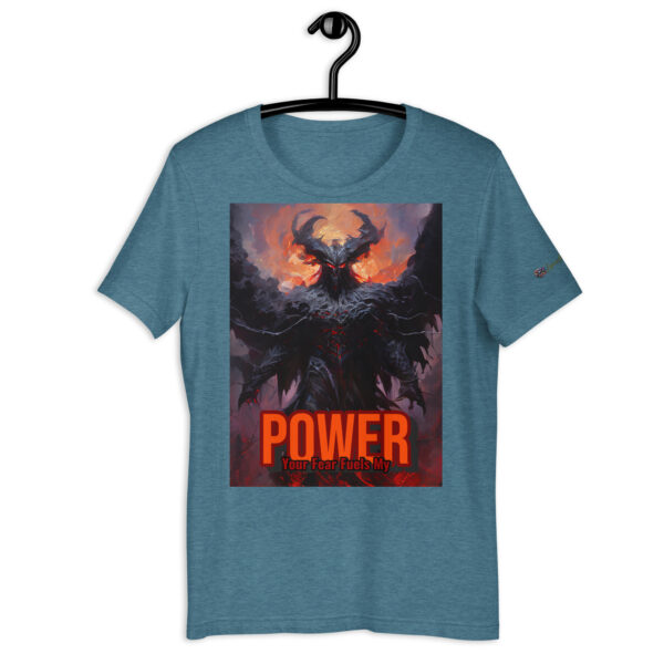 Old-Fashioned Unisex T-Shirt – Lord of Infernal Shadows Design with 'Your Fear Fuels My Power' Quote - Image 7