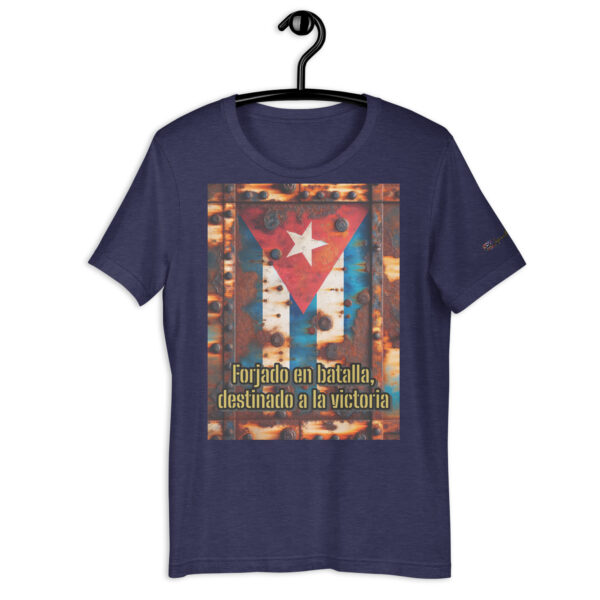 Rustic Cuban Flag Unisex Comfort Fit T-Shirt – Forjado en Batalla Design - Image 4