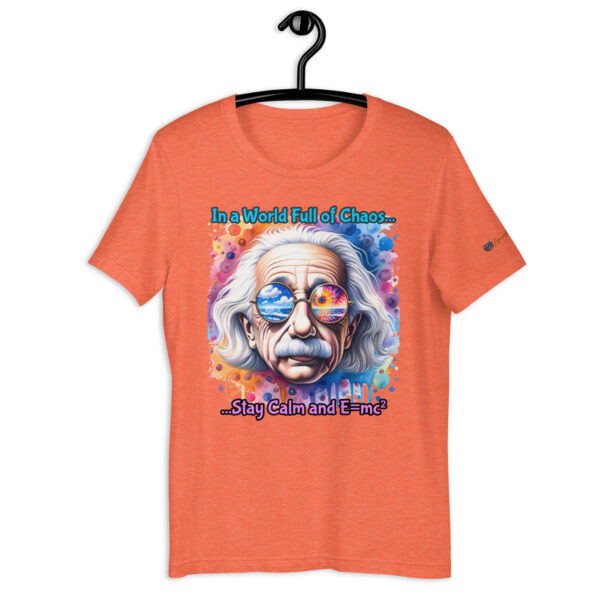 Cosmic Reflections: Einstein Unisex Comfort Fit T-Shirt – Old-Fashioned Style with 'Stay Calm and E=mc²' Quote - Image 3