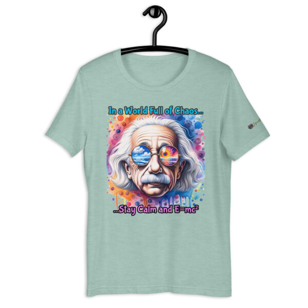 Cosmic Reflections: Einstein Unisex Comfort Fit T-Shirt – Old-Fashioned Style with 'Stay Calm and E=mc²' Quote - Image 6