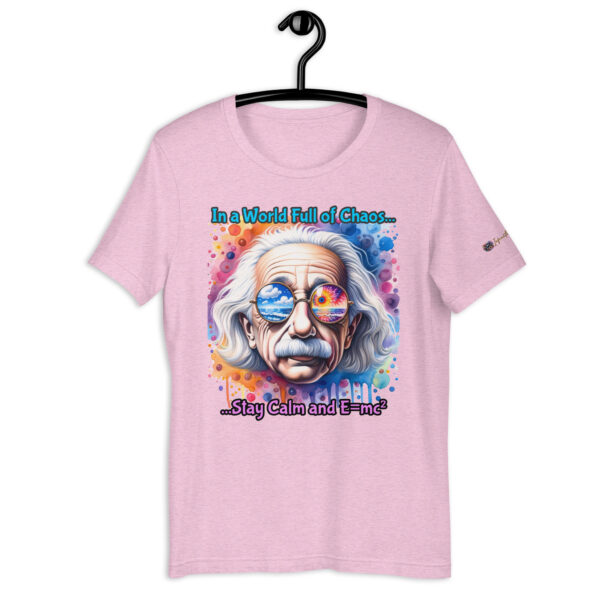 Cosmic Reflections: Einstein Unisex Comfort Fit T-Shirt – Old-Fashioned Style with 'Stay Calm and E=mc²' Quote - Image 5