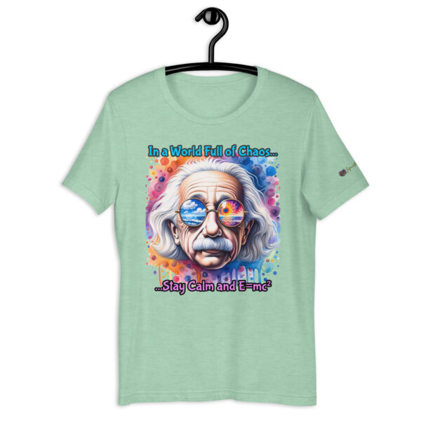 Cosmic Reflections: Einstein Unisex Comfort Fit T-Shirt – Old-Fashioned Style with 'Stay Calm and E=mc²' Quote - Image 7