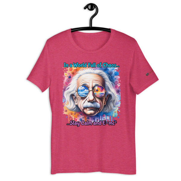 Cosmic Reflections: Einstein Unisex Comfort Fit T-Shirt – Old-Fashioned Style with 'Stay Calm and E=mc²' Quote