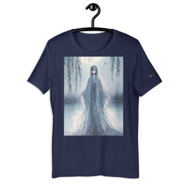 Spectral Serenity Moonlit Lakeside Unisex T-Shirt - Image 2