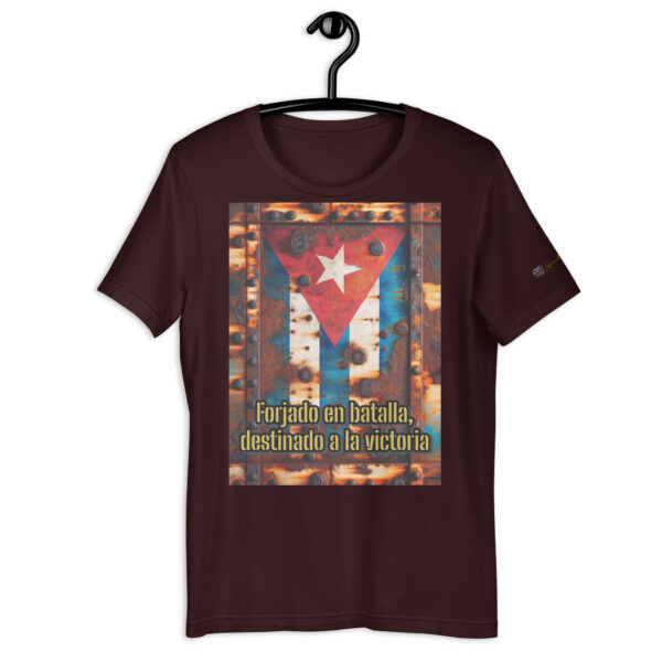 Rustic Cuban Flag Unisex Comfort Fit T-Shirt – Forjado en Batalla Design - Image 2