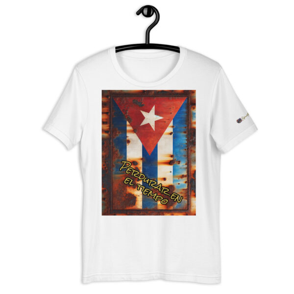 Vintage Cuban Flag T-Shirt – Comfort Fit Unisex Tee with 'Perdurar en el tiempo' Design - Image 8