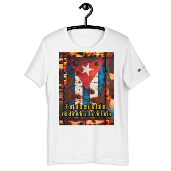 Rustic Cuban Flag Unisex Comfort Fit T-Shirt – Forjado en Batalla Design - Image 8